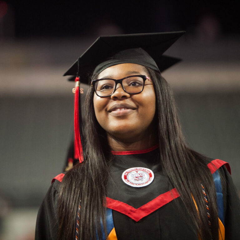 Woman graduating high school